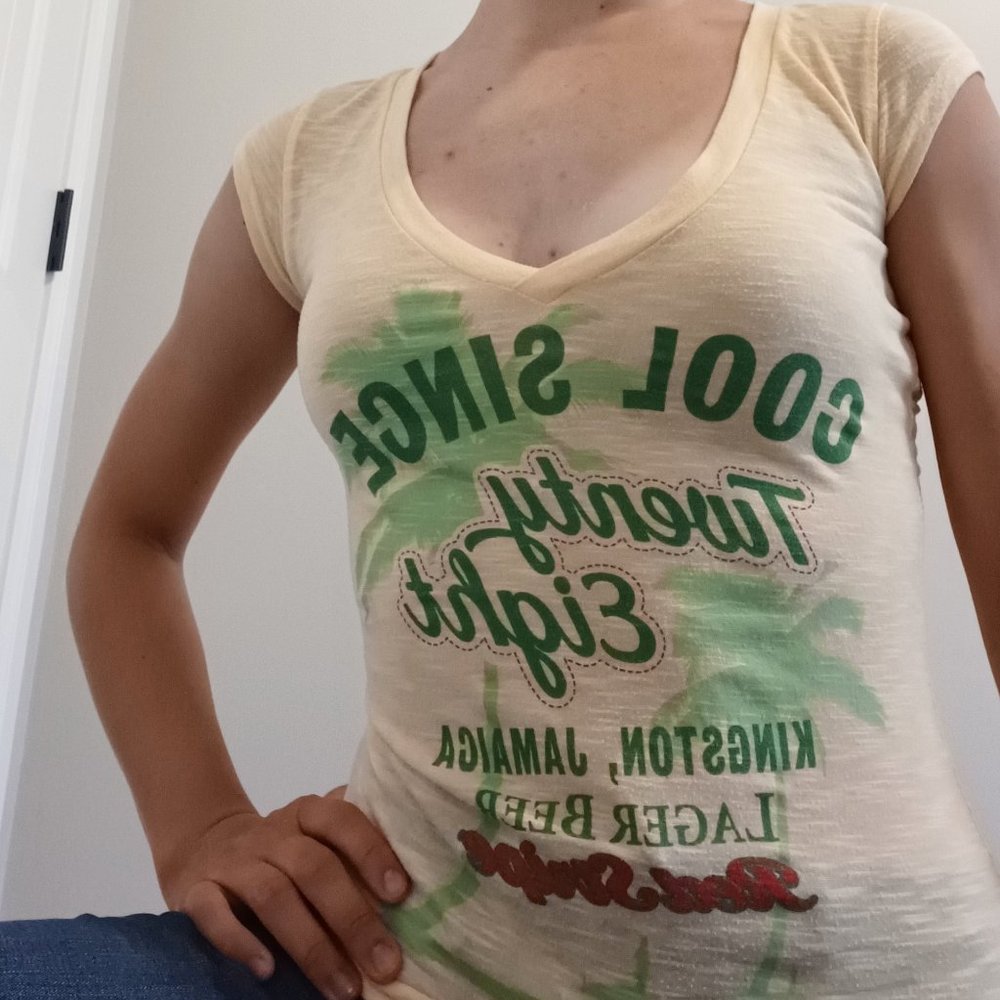 Women's yellow tee